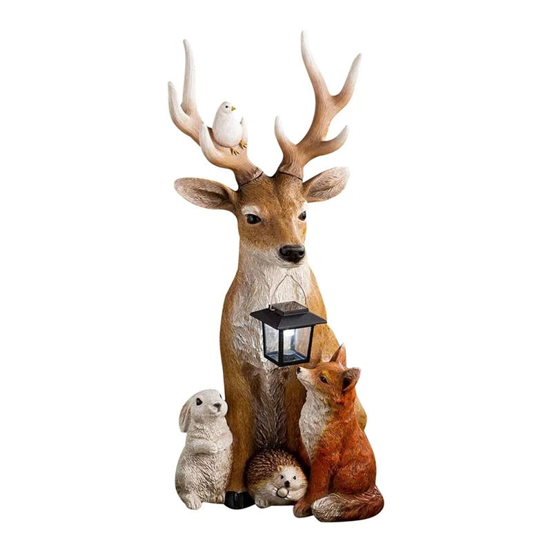 

Solar Deer Rabbit Hedgehog Wolf Decoration Creative Hotel Home Living Room Indoor And Outdoor Resin Decoration