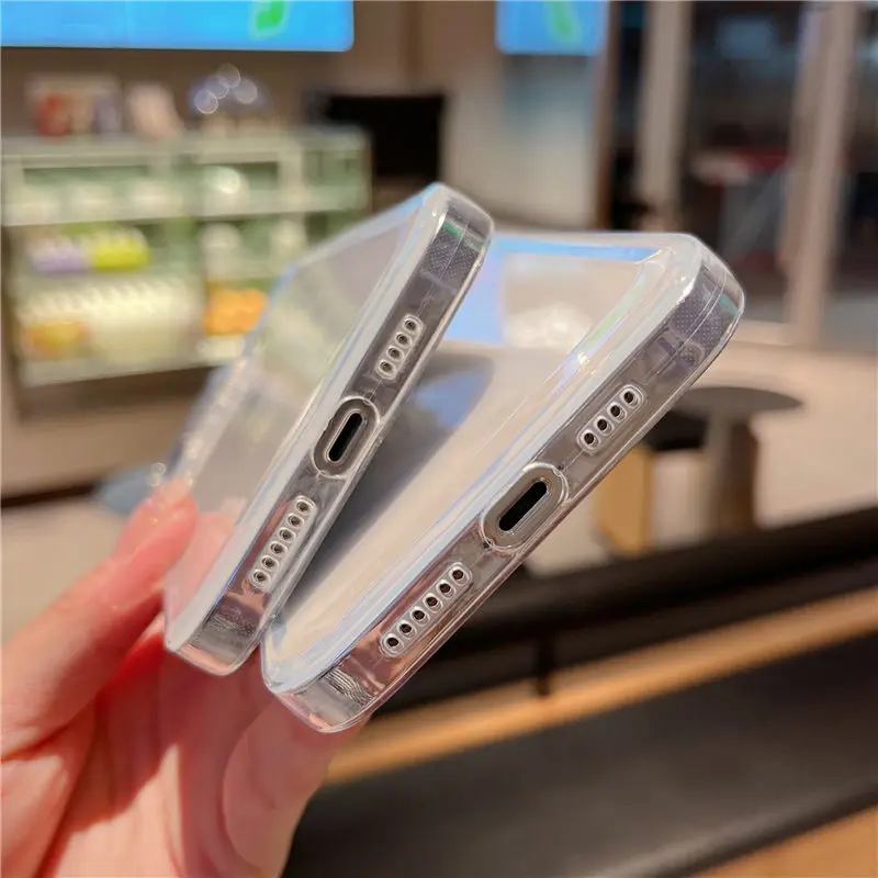 Ультратонкий Прозрачный мягкий чехол для телефона iPhone 13 14 15 Pro Max XS XR X Plus