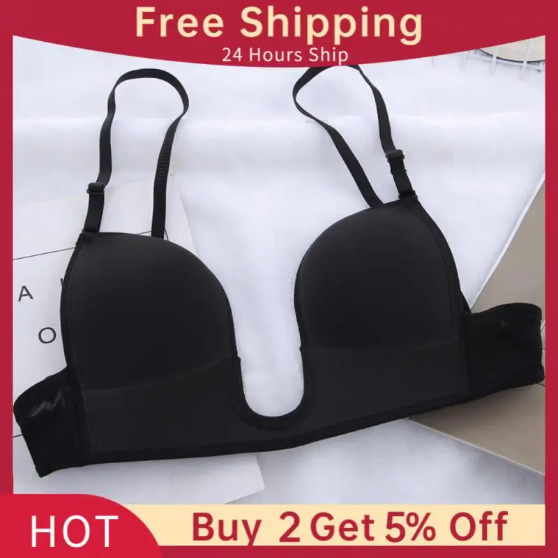 

Push Up Sexy Plunge Bra Women Lingerie U Plunge Backless Bras Deep U Low Cut Push Up Bra Invisible Seamless Wedding Intimates