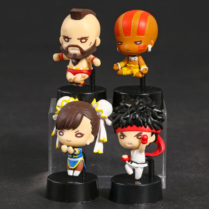 Уличный борец Рю Chun Li Zangief Dhalsim Mini Коллекционная фигурка модели игрушки 4 шт./компл.