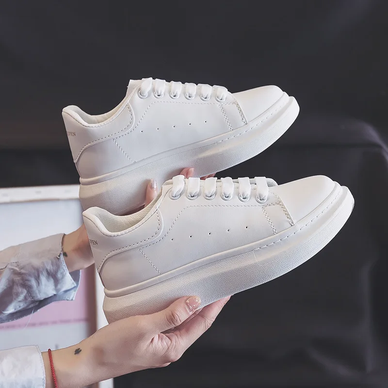 2023 Spring New Little White Shoes Women's Summer Versatile Student Thick Soled Women's Shoes Couple Board Shoes Sports Casual
