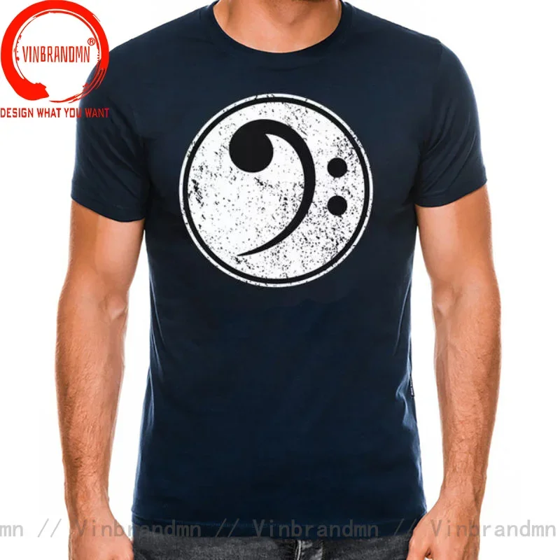 Винтажная футболка с эффектом потертого бас-ключа подарок для басовых игроков