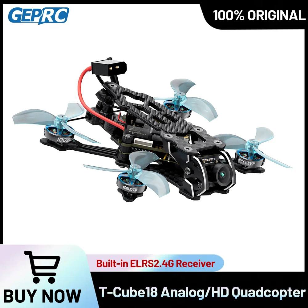 Фото GEPRC T-Cube18 Аналоговый/HD HDZero ECO Bundle Quadcopter Маленький FPV Дрон Встроенный приемник ELRS2.4G 5.8G UFL Антенна 12A 8-битный ESC №1