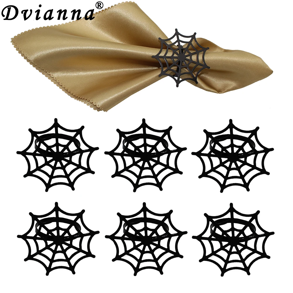 

Dvianna 6 шт. металлические Паутинные держатели для салфеток для хэллоуивечерние вечеринки тематические ужины Декор HWH13