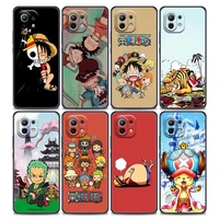 one piece cute phone case for xiaomi mi 11 11t 11x pro lite ne 12 poco x3 f3 m4 nfc pro soft cover cartoon luffy zoro ace anime