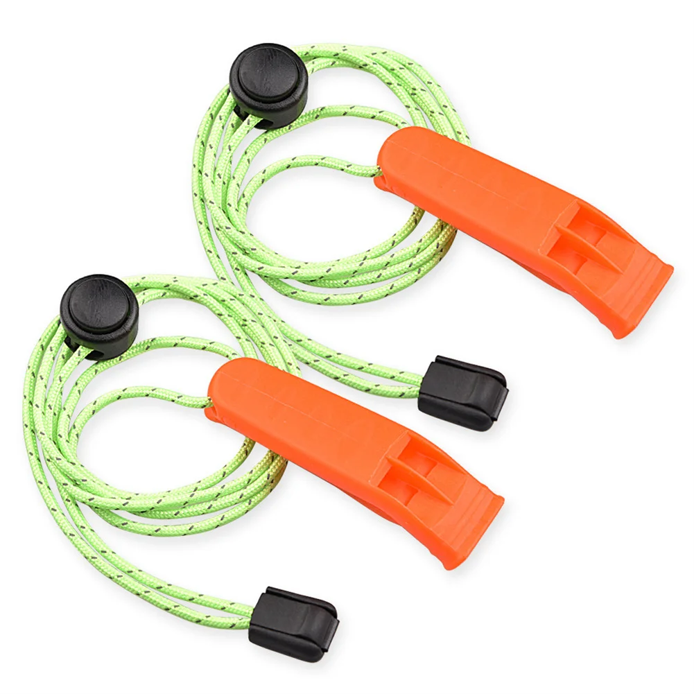 

Portable Sports Double Pipe Whistle Outdoor Camping Hiking Survival Rescue Emergency Loud Whistle With Tail Rope