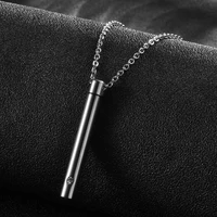 pet urntitanium steel minimalist perfume pendant necklace memorial ashes storage bottles fashion jewelry
