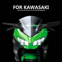 modified motorcycle 2pcs rearview mirrors wind wing adjustable rotating side mirrors for kawasaki ninja 250 300 400 650 h2 h4