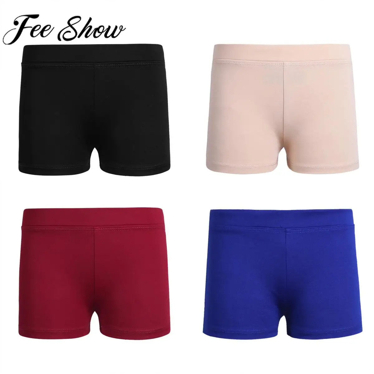 Kids Girl Elastic Waist Sports Shorts Bottoms For Ballet Dance Yoga Gymnastic Workout Summer Boy-cut Dancewear Children's Shorts