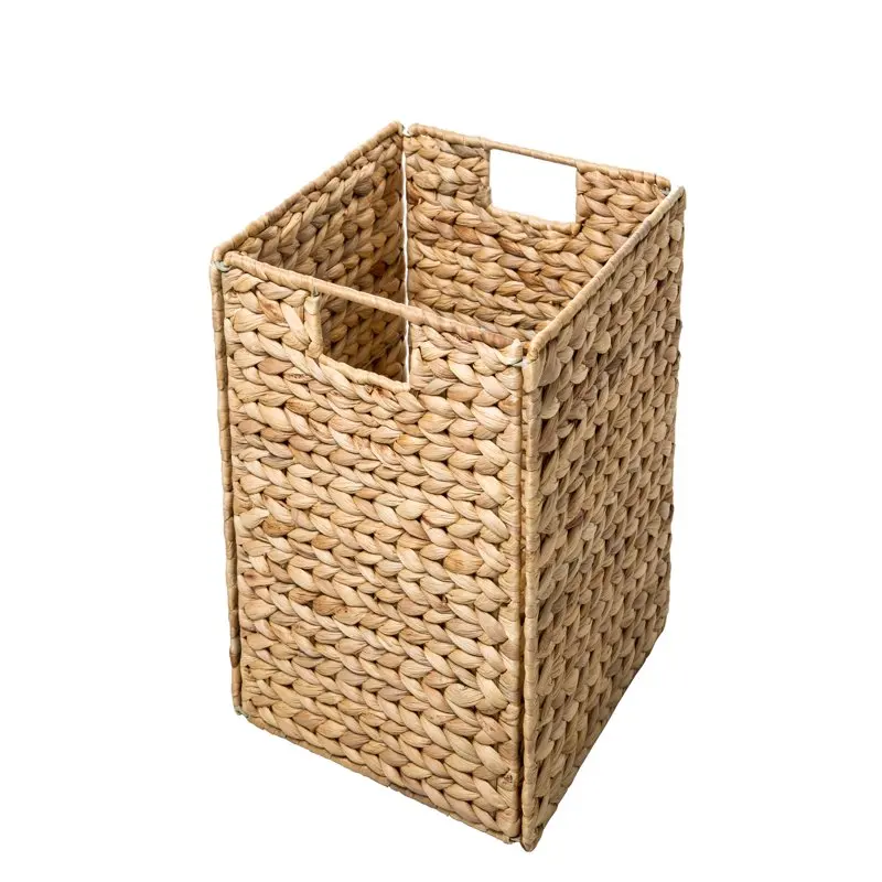 

Foldable Hyacinth Storage Basket with Iron Wire Frame by Cesto ropa sucia infantil Hat organizer Wicker picnic basket with liner