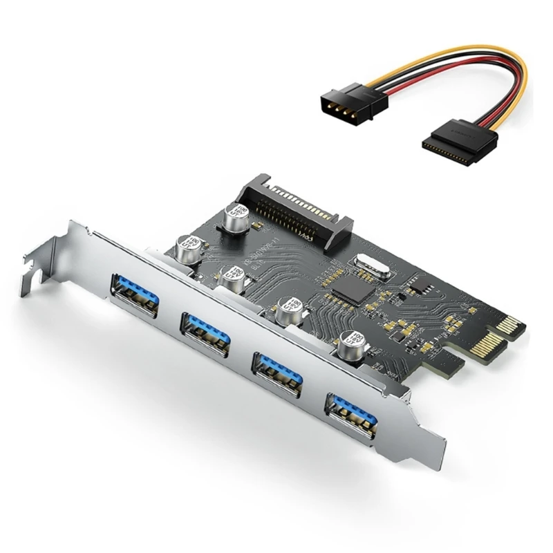 

5 Гбит/с PCIe USB 3,0 адаптер концентратора USB3.0 4 порта PCIe к USB 3,0 адаптер для ПК