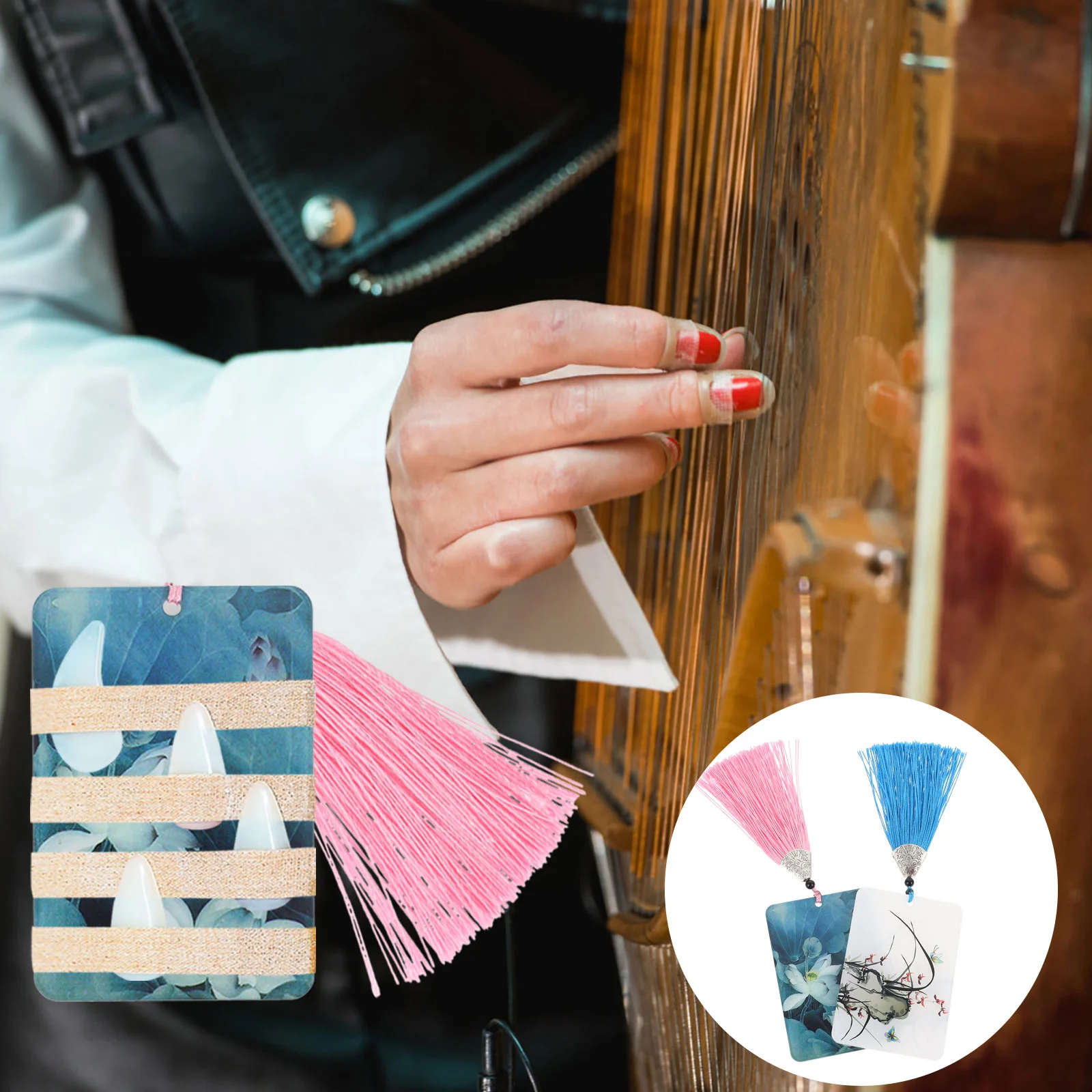 

2pcs Creative Acrylic Guzheng Nail Storage Boards Practical Pipa Picks Storage Holders