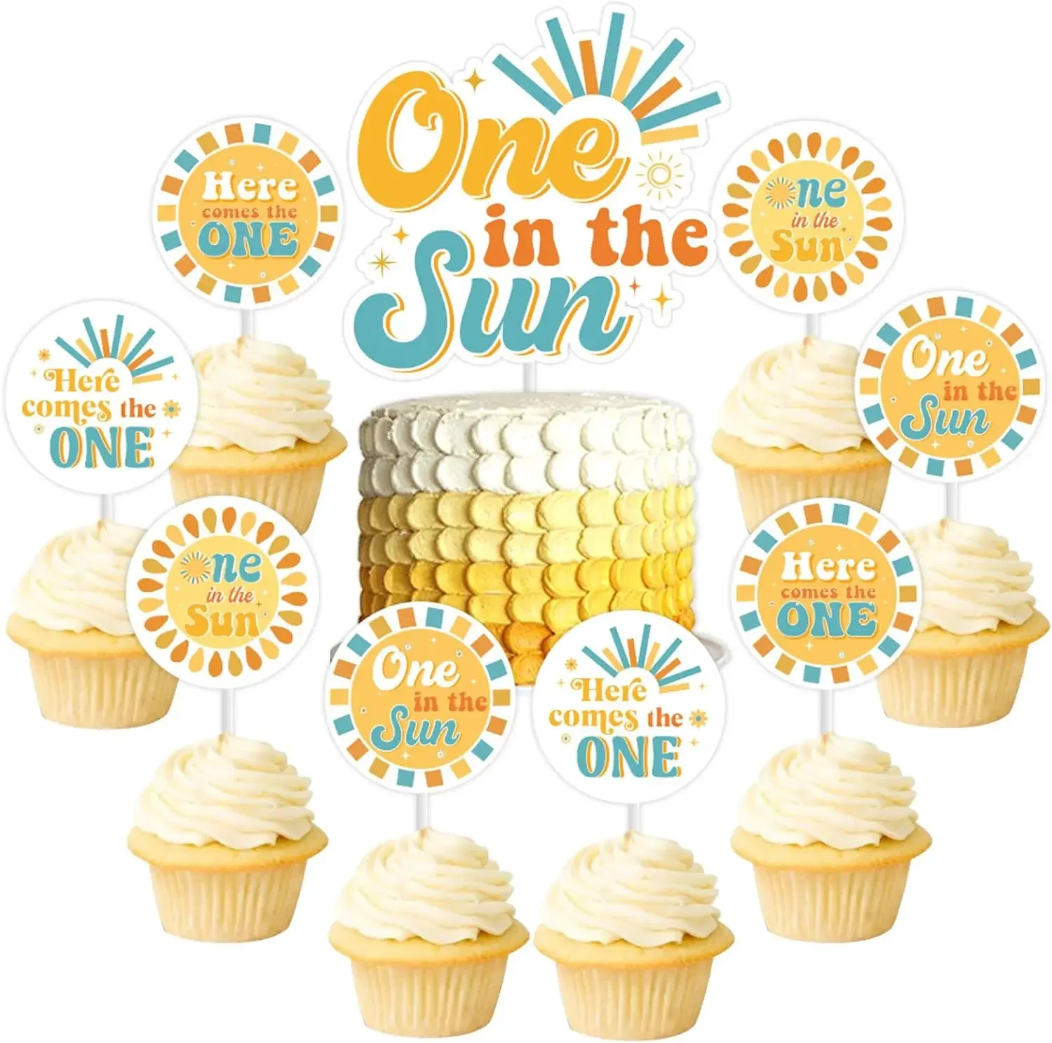 В стиле бохо солнце разбивает торты брикеты для кексов украшение первого дня