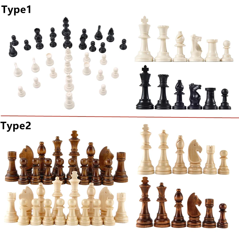 

32 шт., деревянные/пластиковые шахматы в средневековом стиле