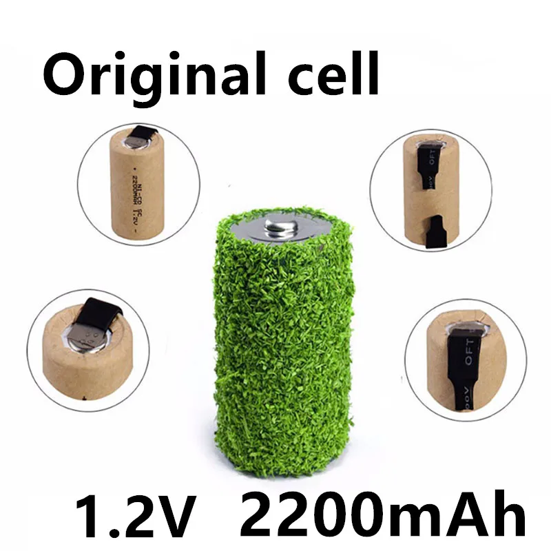 

Destornillador de calidad, taladro eléctrico SC, baterías de 1,2 V, 2200mah, Sub C, ni-cd, batería recargable con lengüeta, herr