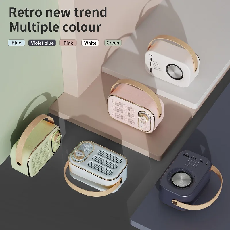 

Retro Hi-fi Stereo Dluetooth V5.0 Speaker Portable Wireless Old Plastic 3 W All Frequency 50 HZ - 20 KHZ Music Player