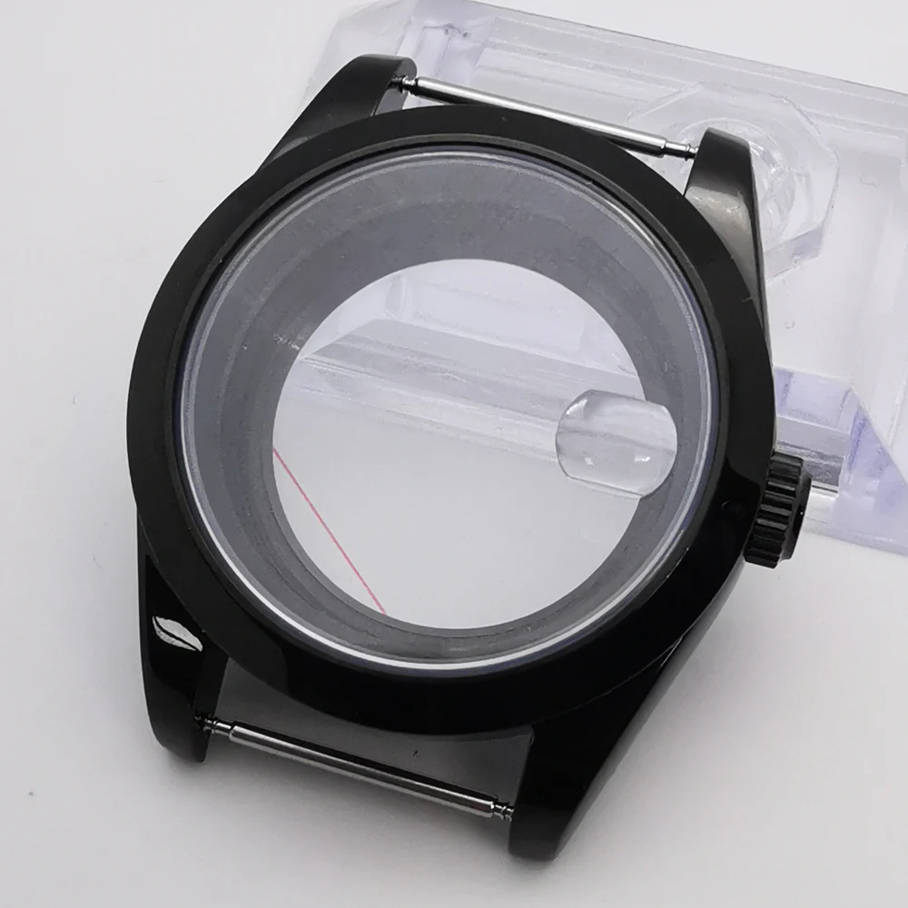 

36mm/39mm black bevel bezel polished case sapphire glass fit NH35 NH36 ETA2824 2836 Miyota 8215 Mingzhu DG2813 3804 movement