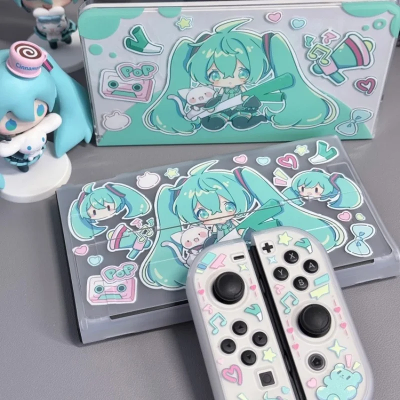 Фото Защитный чехол для Nintendo Switch OLED с изображением Хатсуне Мику, аниме-персонаж, мультяшная красавица, игровой аксессуар №2