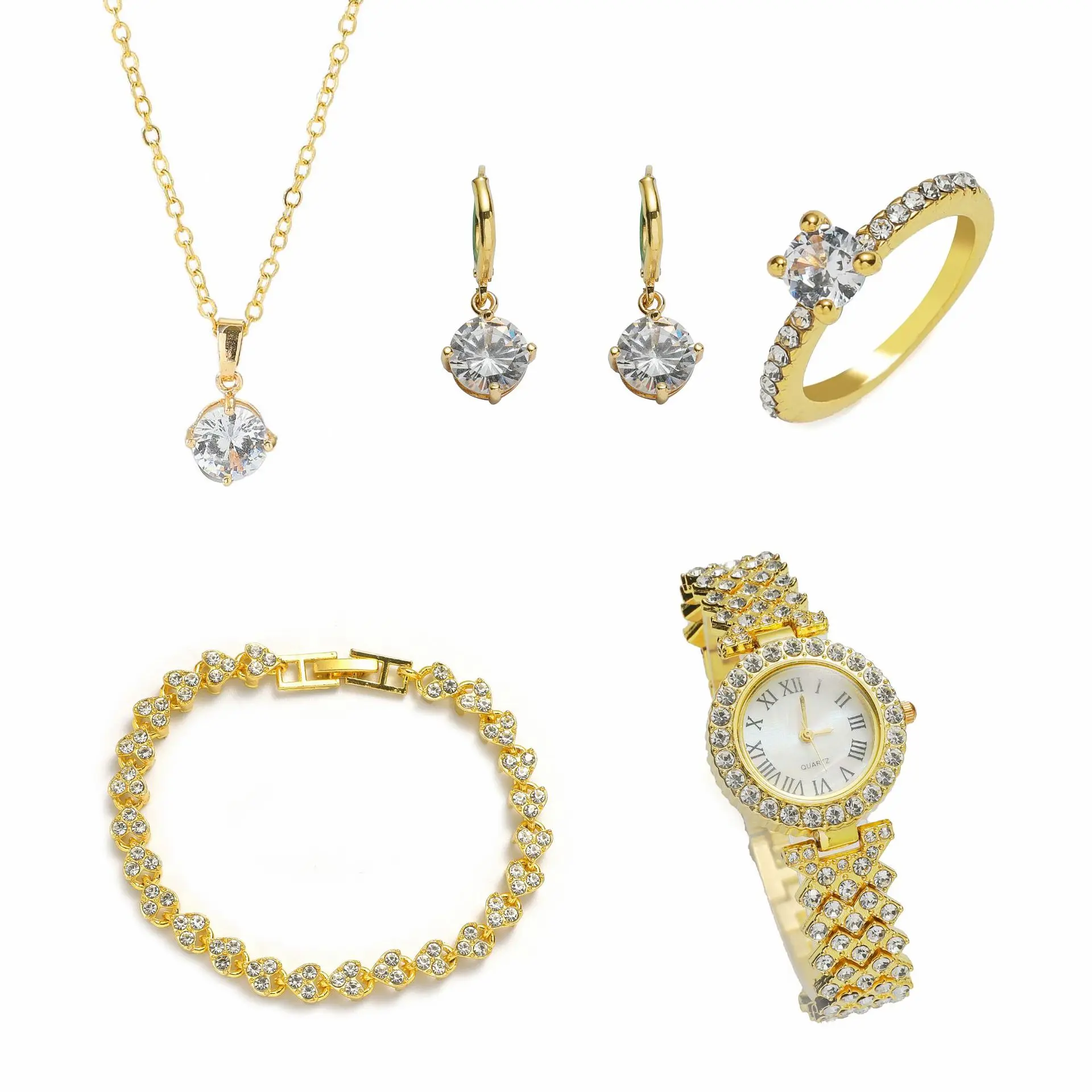 5pcs/set Women Watches Luxury Fashion Rhinestone Quartz Bracelet Wrist Watch  for women reloj mujer dropshipping