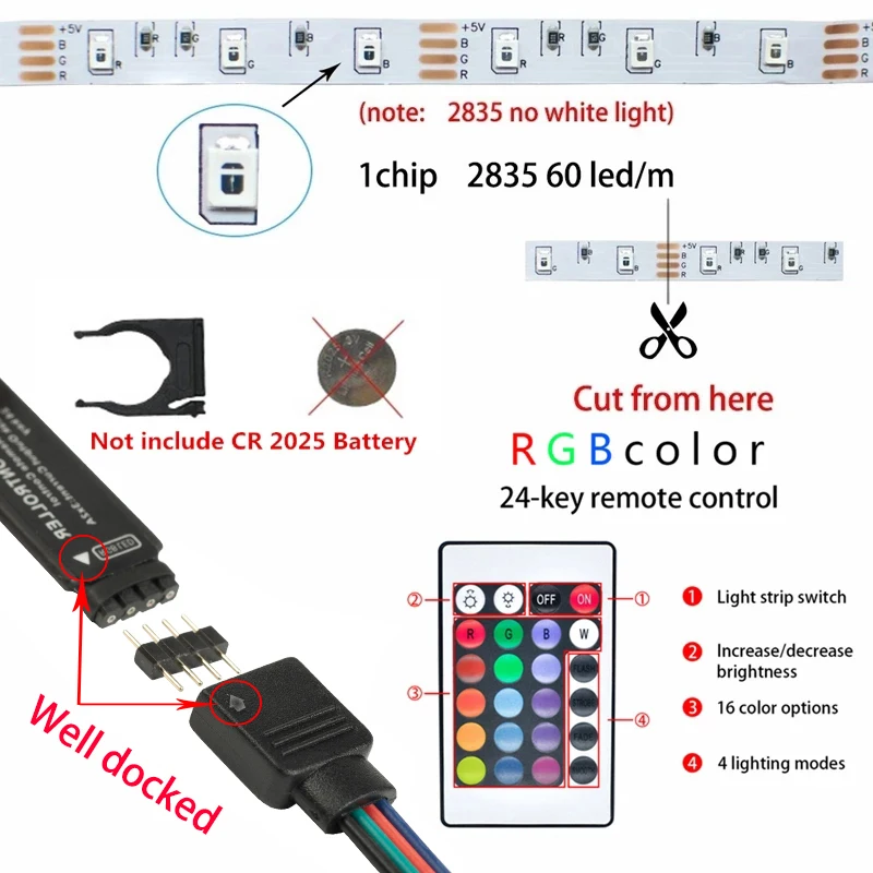 Светодиодная лента RGB 2835 5 В USB Bluetooth ИК-управление освещение рабочий стол экран