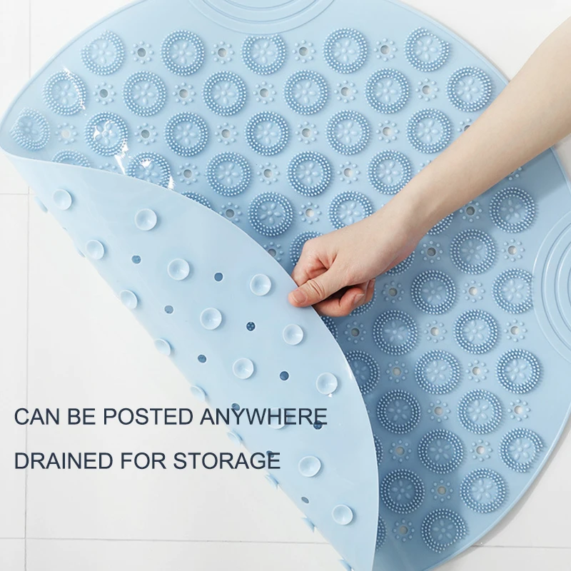 round non slip bath mat safety shower pvc bathroom mat with drain hole plastic massage foot pad bathroom accessories set free global shipping