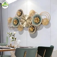 newest modern design metal flower wall clock for living room porch bedroom home decor mute wall watches