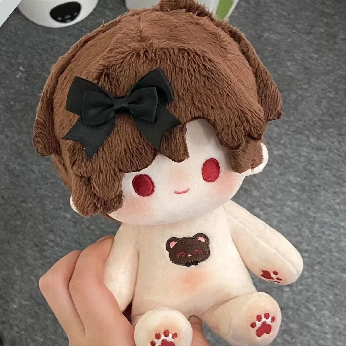 Anime Game Light and Night Evan Cosplay Cartoon Beans eye Boys 20cm Plush Cotton Stuffed Doll Body Dress Up Pillow Toy Fans Gift