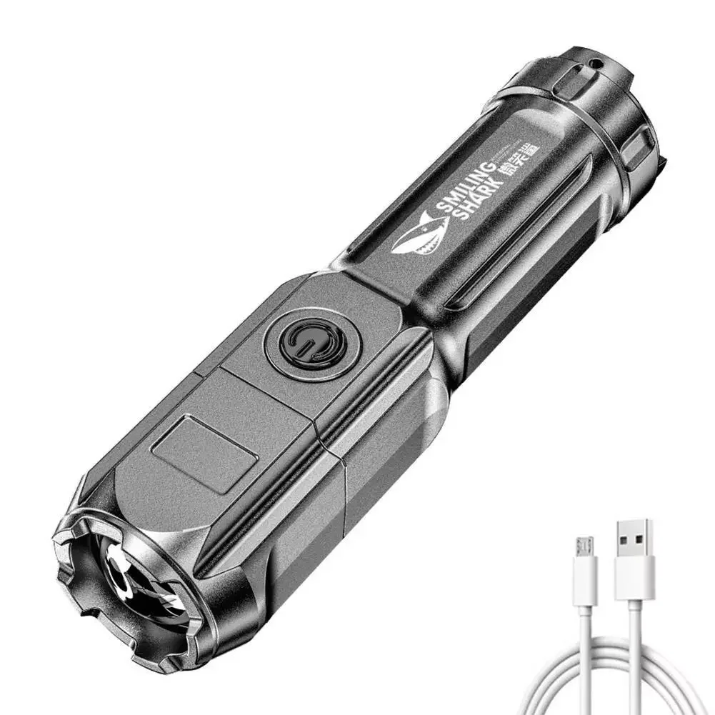 

Super ABS Strong Light Focusing Led Flashlight Outdoor Portable Home Built-in Battery Rechargeable Multi-function Torch