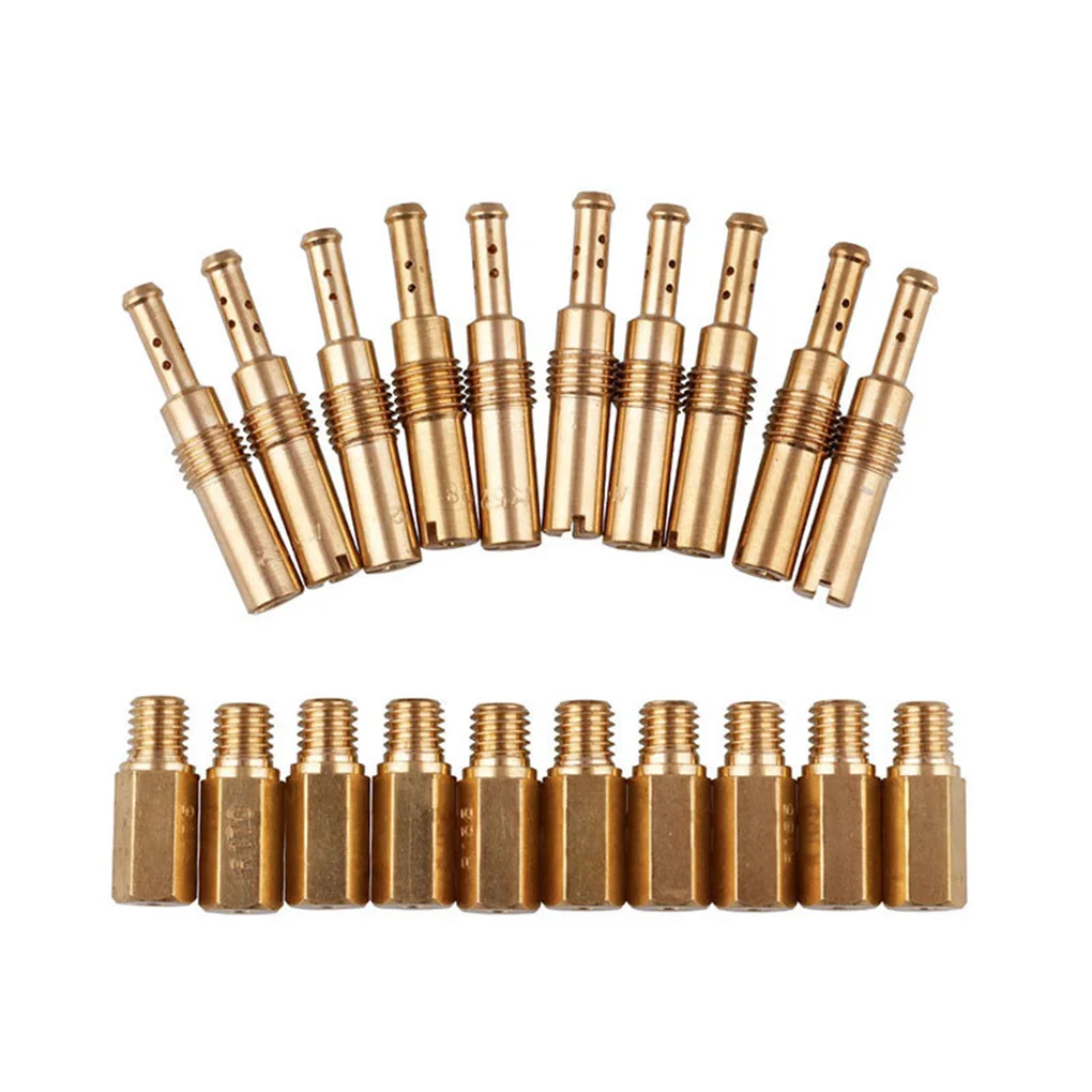 

20 шт. карбюратор топливное сопло из алюминиевого сплава легкая круглая головка крепкий медленный пилот струи аксессуары для мотоциклов