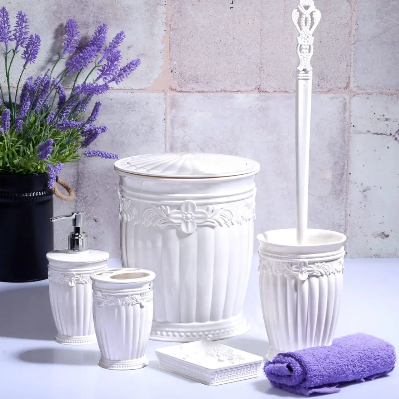 

Набор для ванной Султан из 5 предметов, белый