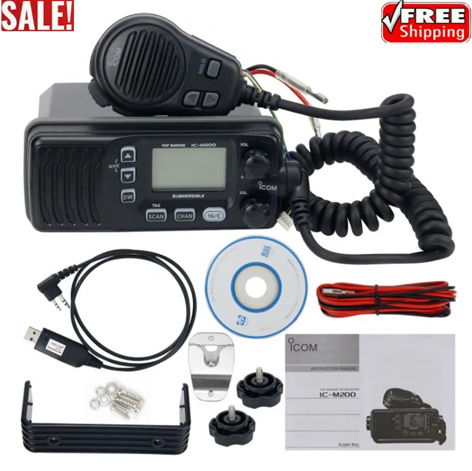 IC-M200 Mobile Radio VHF Marine Submersible Two Way Car Station 25W For ICOM NEW