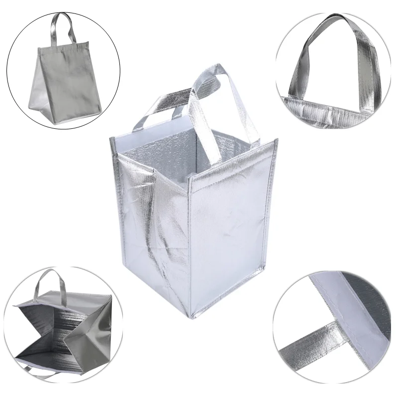 

1PC Aluminum Foil Ice Storage Bags Durable Outdoor Boxes Insulated Beach Food Thermal Bag Foldable Cooler Bag Lunch Picnic Bag