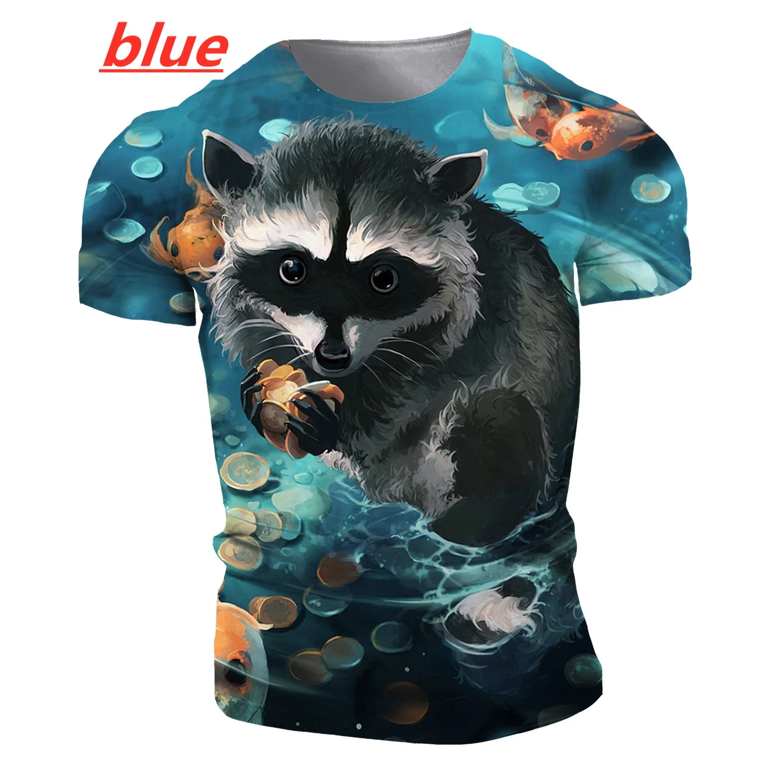 

Men/Women Summer Fashion 3D Raccoon Printed T Shirts Personality Cool Printing Graphic Tee Shirt Unisex Short Sleeve T-shirt