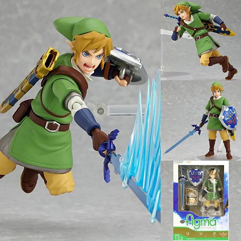 

Figma 153# Link Zelda Figure Sky Sword Link Action Figure Anime Collectable Model Toy For Christmas Gift