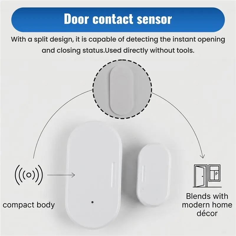 Фото A08E-Tuya Zigbee 3.0 Умный контактный датчик для ворот, дверей и окон, сенсор безопасности Smart Life для умного дома №3