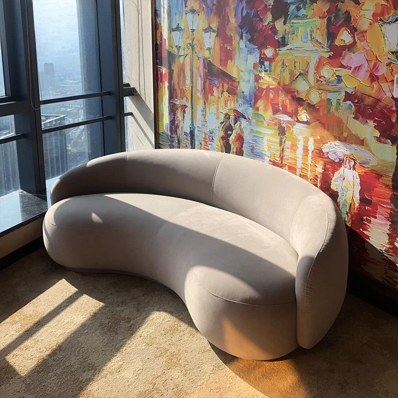 Лобби круглый 2-местный диван Тедди дизайн медведь ткань темно-серый гостиная