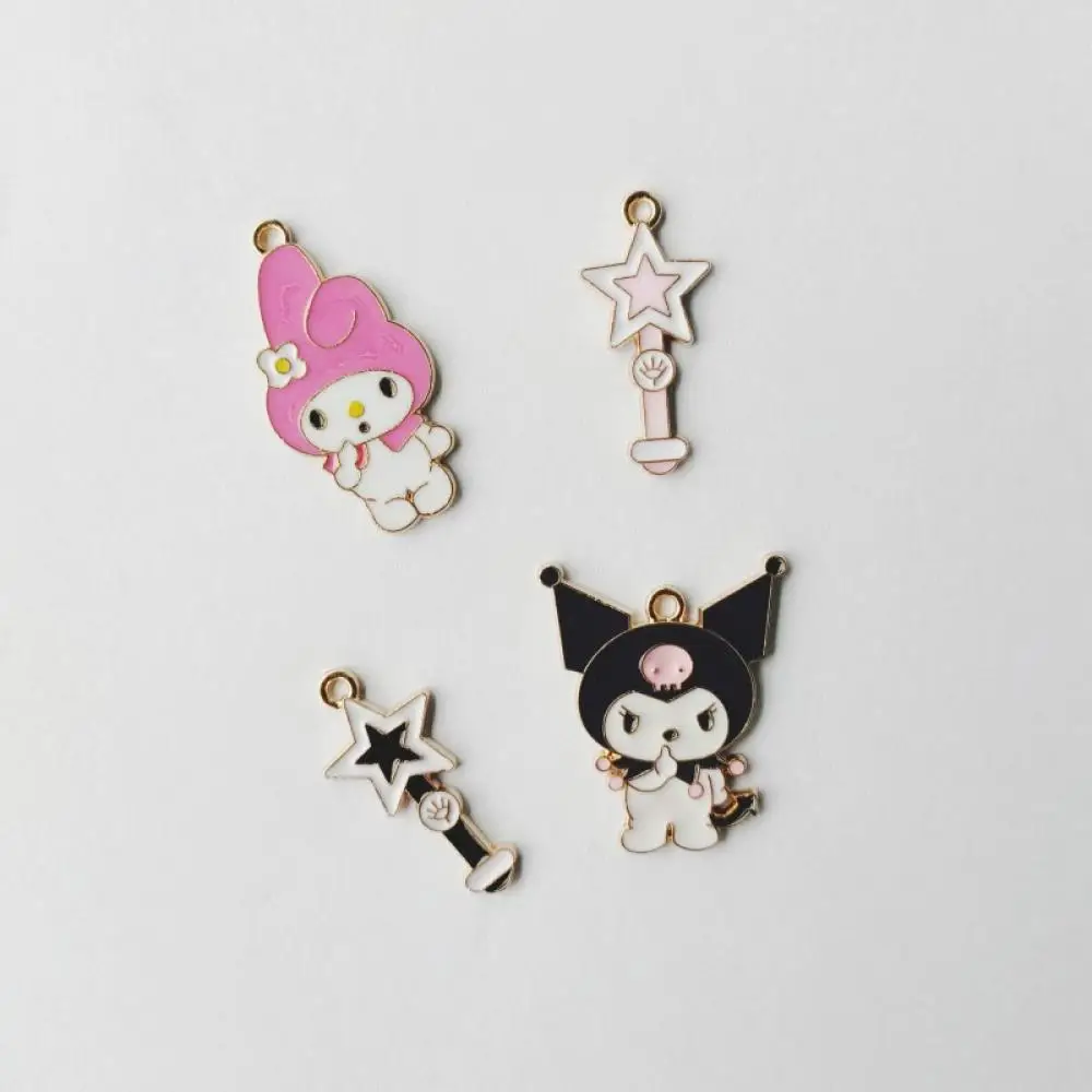 

2Pcs Cute Cartoon Sanrio Kuromi Mymelody Small and Exquisite Alloy Jewelry Accessories Girls Bracelets Head Rope Pendants Gifts