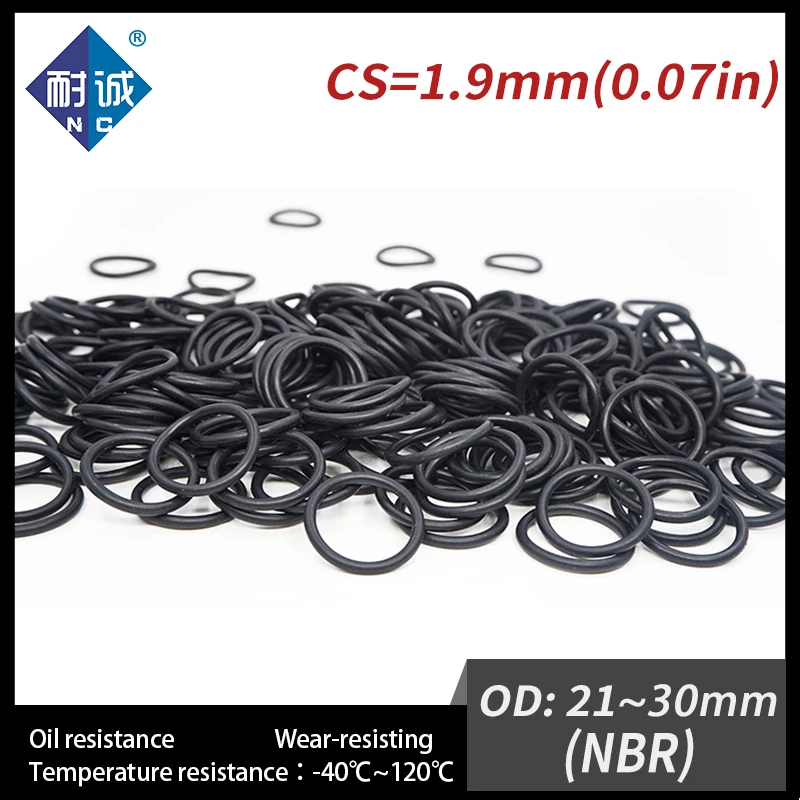 

20PCS/lot Rubber Ring Black NBR Sealing O-Ring CS1.9mm Thickness OD21/22/23/24/25/26/27/28/29/30mm O Ring Seal Gasket Oil Washer