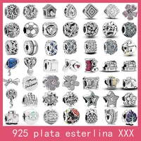 925 silver pendant fashion women crystals spacer charms zircon for pandora 925 original beads for jewelry making diy bracelets