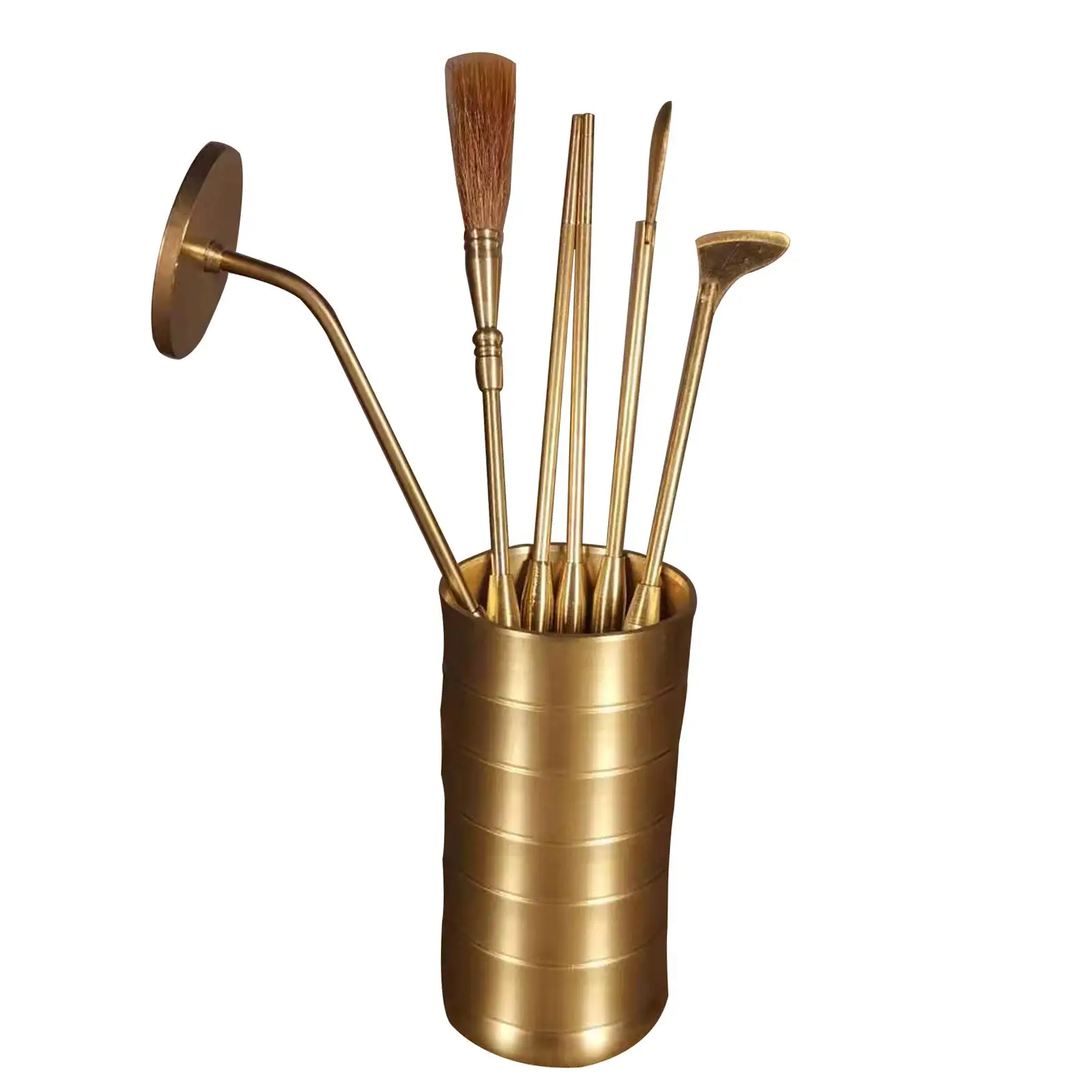 

Set of 5 Copper Incense Making Kit Incense Road Tool Ash Press Long Handle