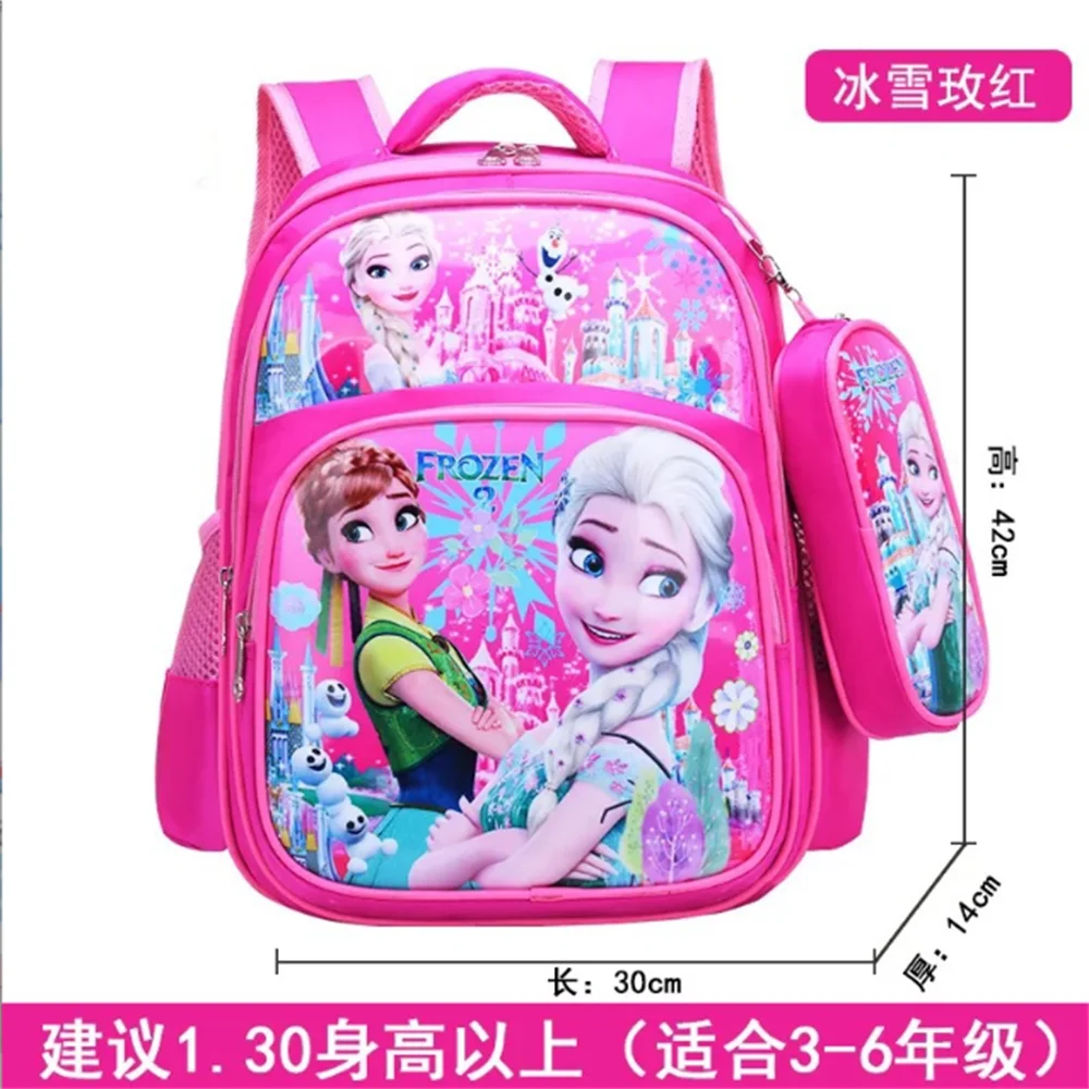

2022 Disney Frozen Elsa Anna Cartoon School Bags Girls Backpack Children Primary Students Schoolbag Kids Composite Bag