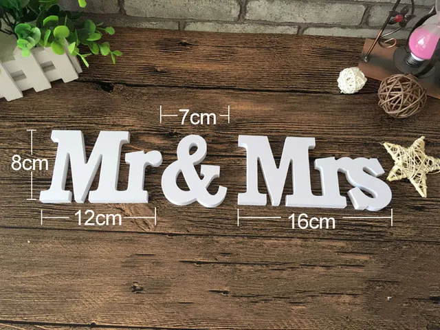 Свадебный декор 1 набор/3 шт. с надписью Mr & Mrs