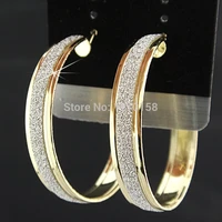 40mm new arrival circle earring women fashion frosted large silvergold plated hoop earrings for women wholesale jewelry