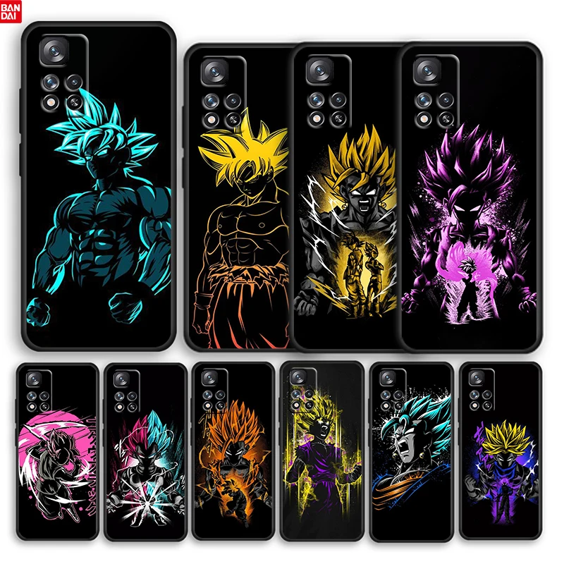 

Dragon Ball Emoticons For Xiaomi Redmi Note 11 10 11T 10S 9 9S 8 7 5G 4G Soft Black Phone Case Fundas Coque Capa Cover