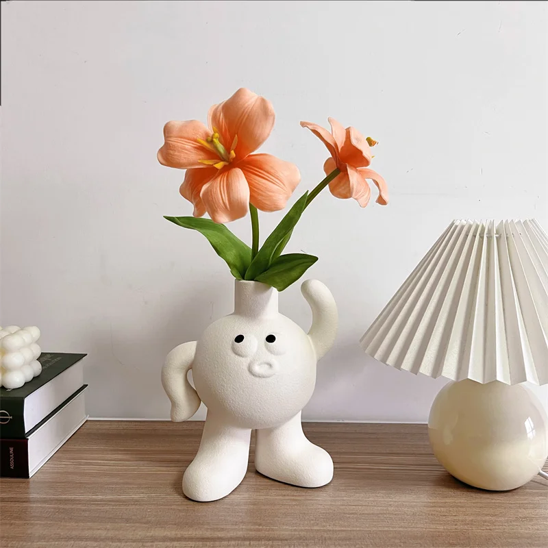 Новая Скандинавская симпатичная керамическая ваза с большим основанием для ног