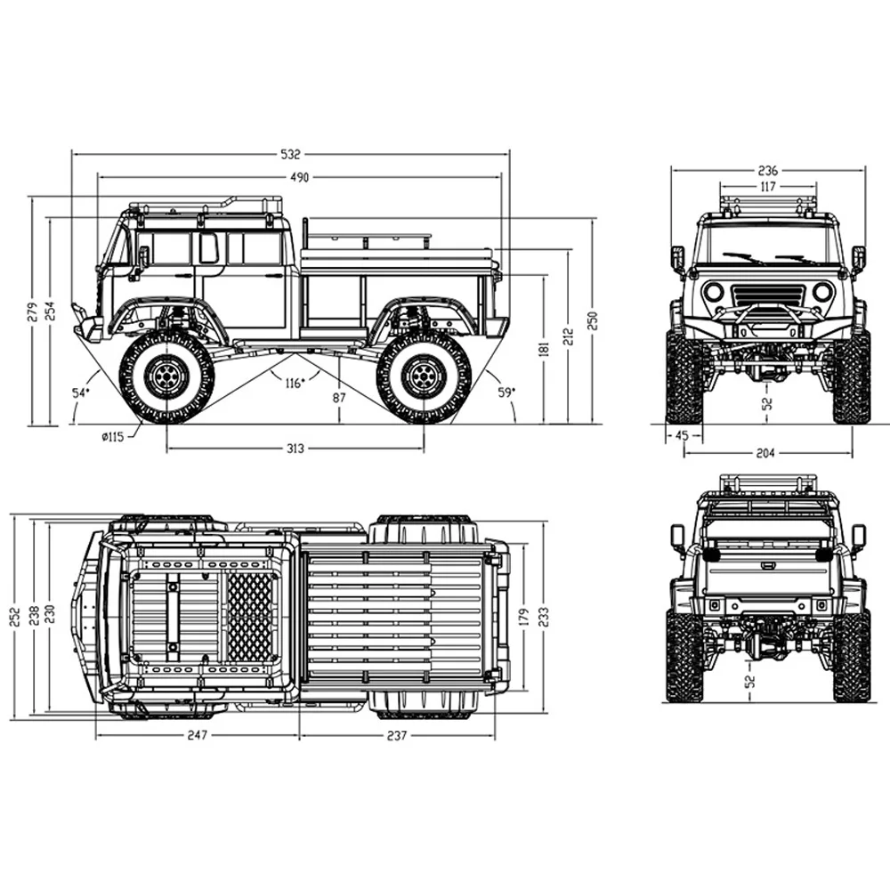 CROSSRC 1/10 RC 4WD Гусеничный внедорожник JT4 окрашенный автомобиль в сборе