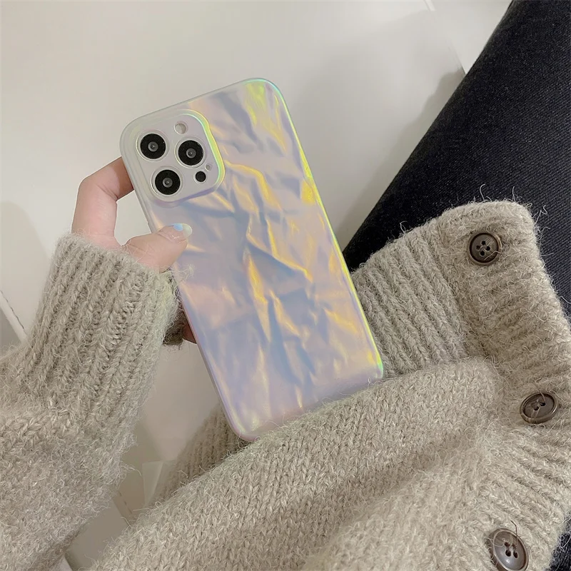 

Cute Luxury Laser Paper Folding Funda Phone Cases For iphone 13 12 Pro 11 XS Max XR X Soft Protective Antislip Phone Back Cover