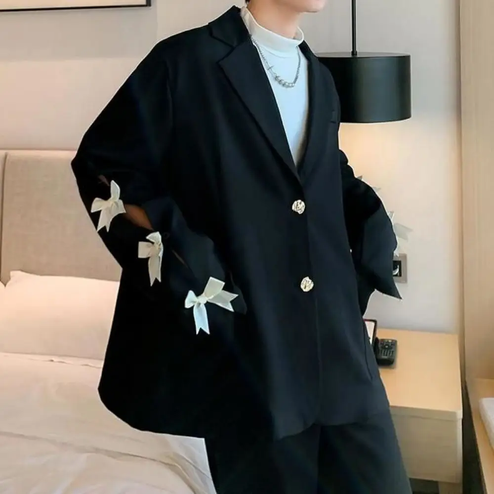 

2023 New Bowknot Sleeve Design Couple Style Suit Men's Jacket Korean Version Loose Spring And Autumn Coat