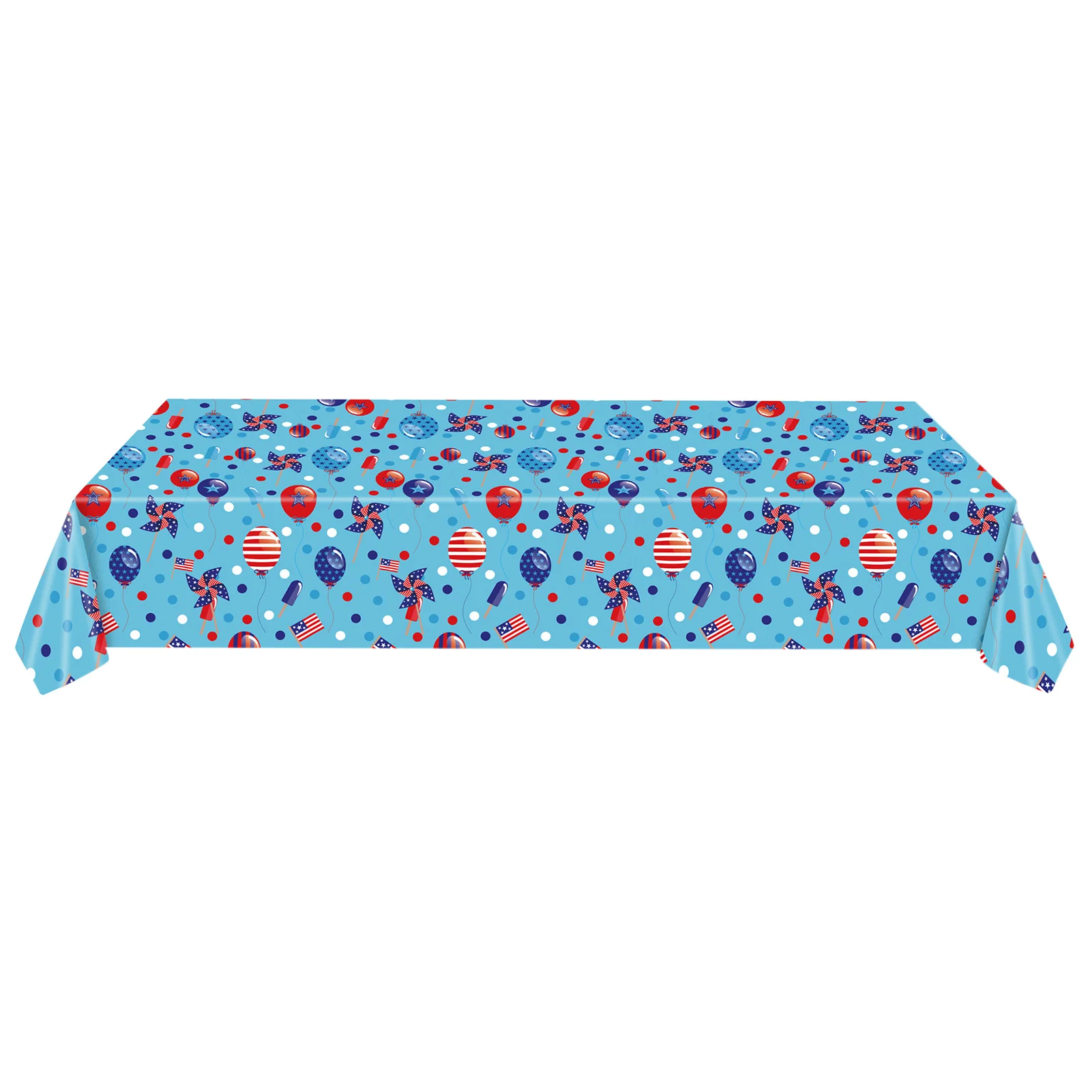 

54x108inch 4th Of July Table Cover 4th Of July Waterproof PE Table Cover Water & Oil Proof Tablecloth For Veterans Memorial Day