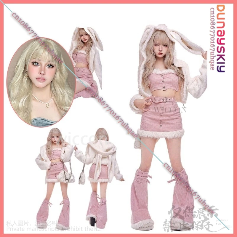 2024 Y2K японский костюм для косплея девочек аниме милые толстовки с кроличьими